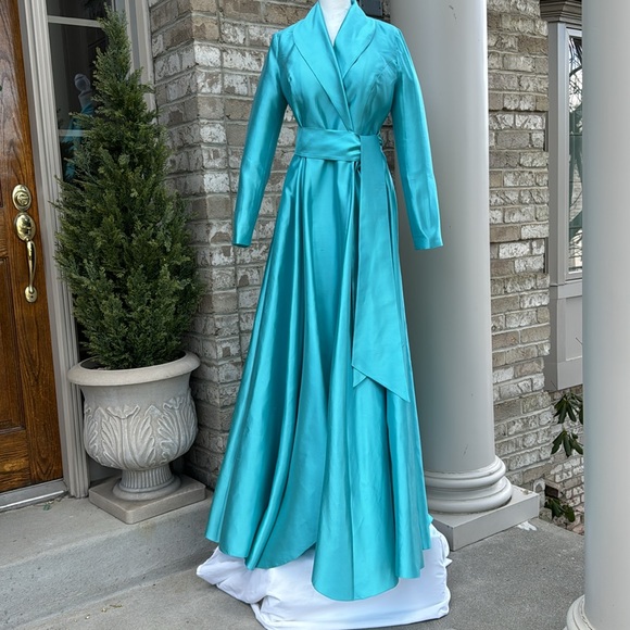 Rasario Dresses & Skirts - Rasario Silk Turquoise Evening Gown / Mother of Bride Gown